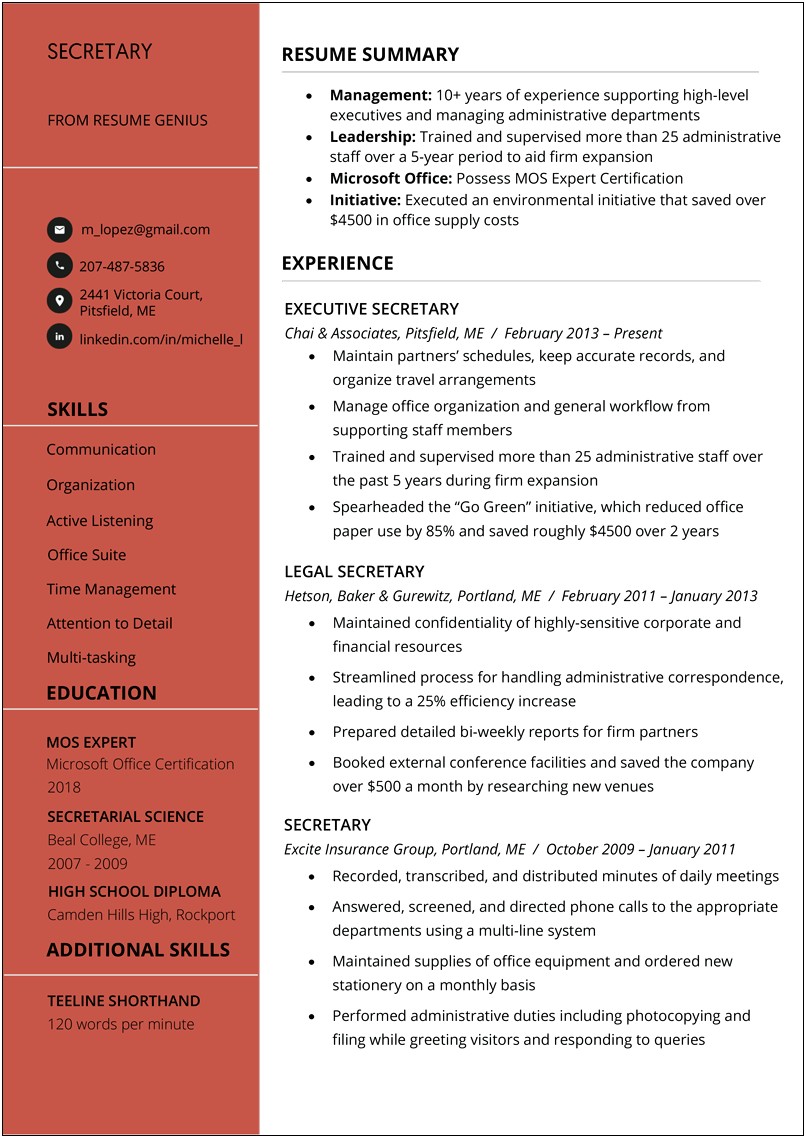 Resume Samples For Legal Office Assistant