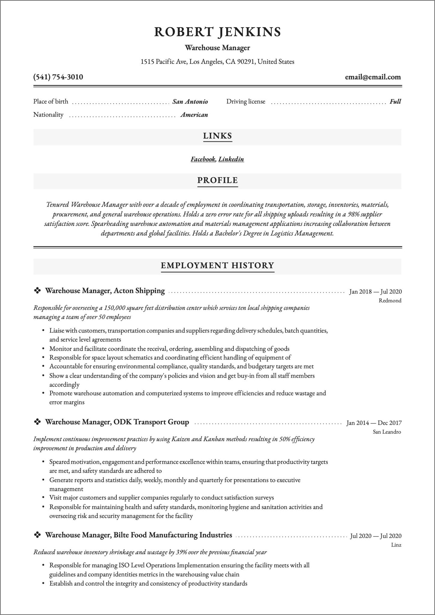 Resume Samples For Stock Supervisor