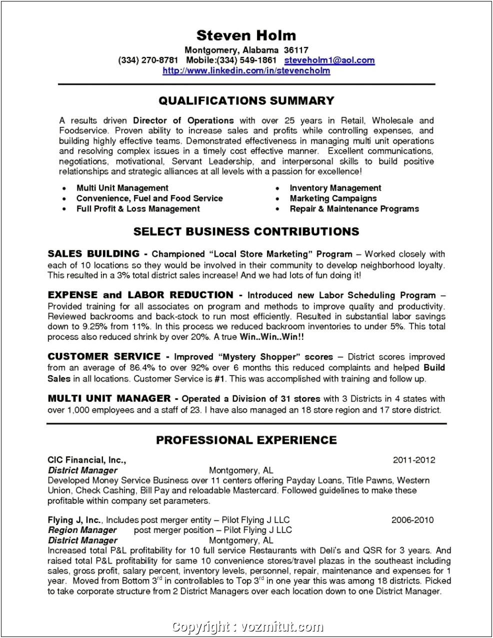 Resume Samples For Those In Hospitality Industry