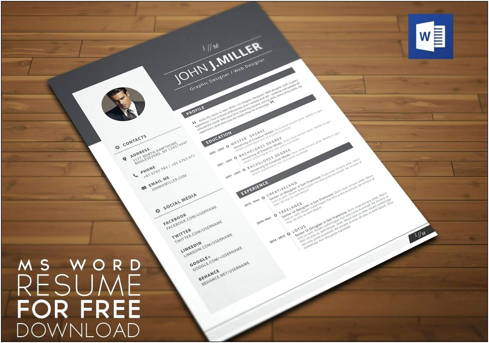 Resume Samples In Word Format Download For Free