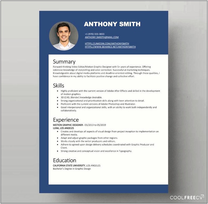 Resume Samples With Degree's