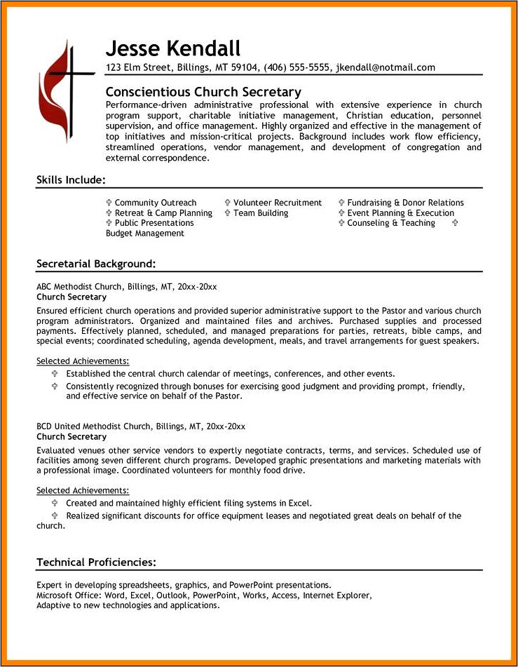 Resume Secretary Job Description Examples