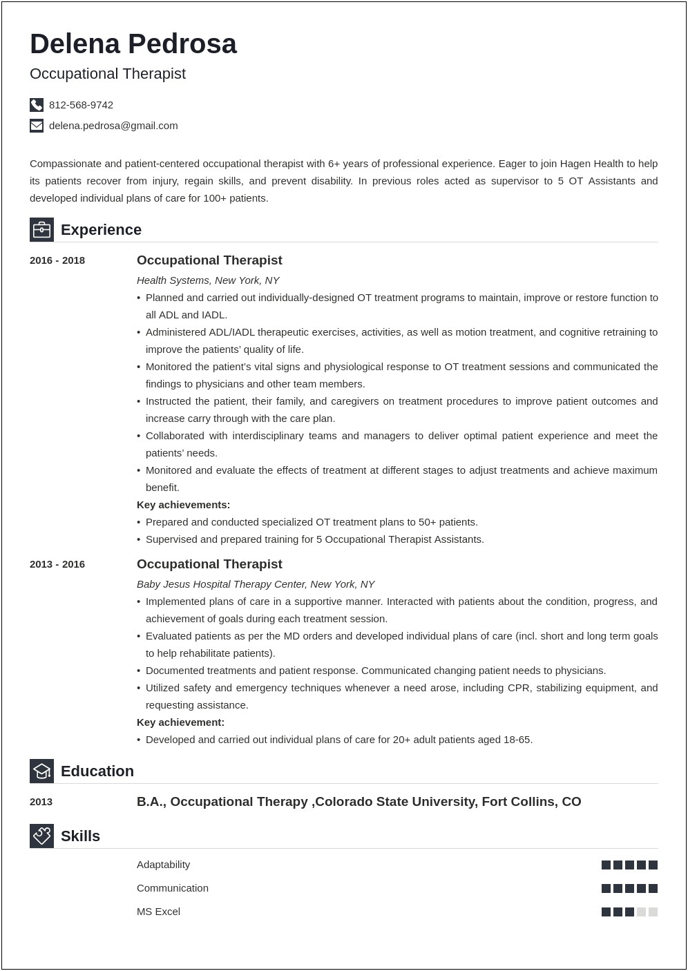 Resume Skill Experience Working With Developmental Disabilities