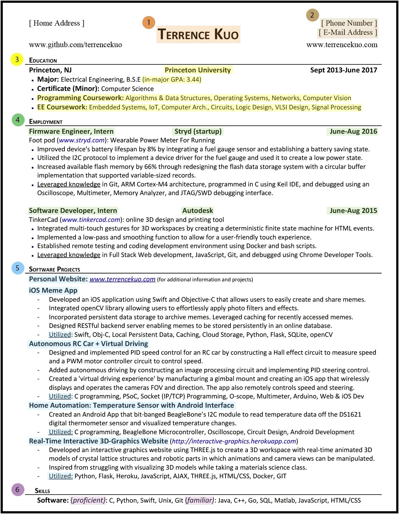 Resume Skills And Interests Section