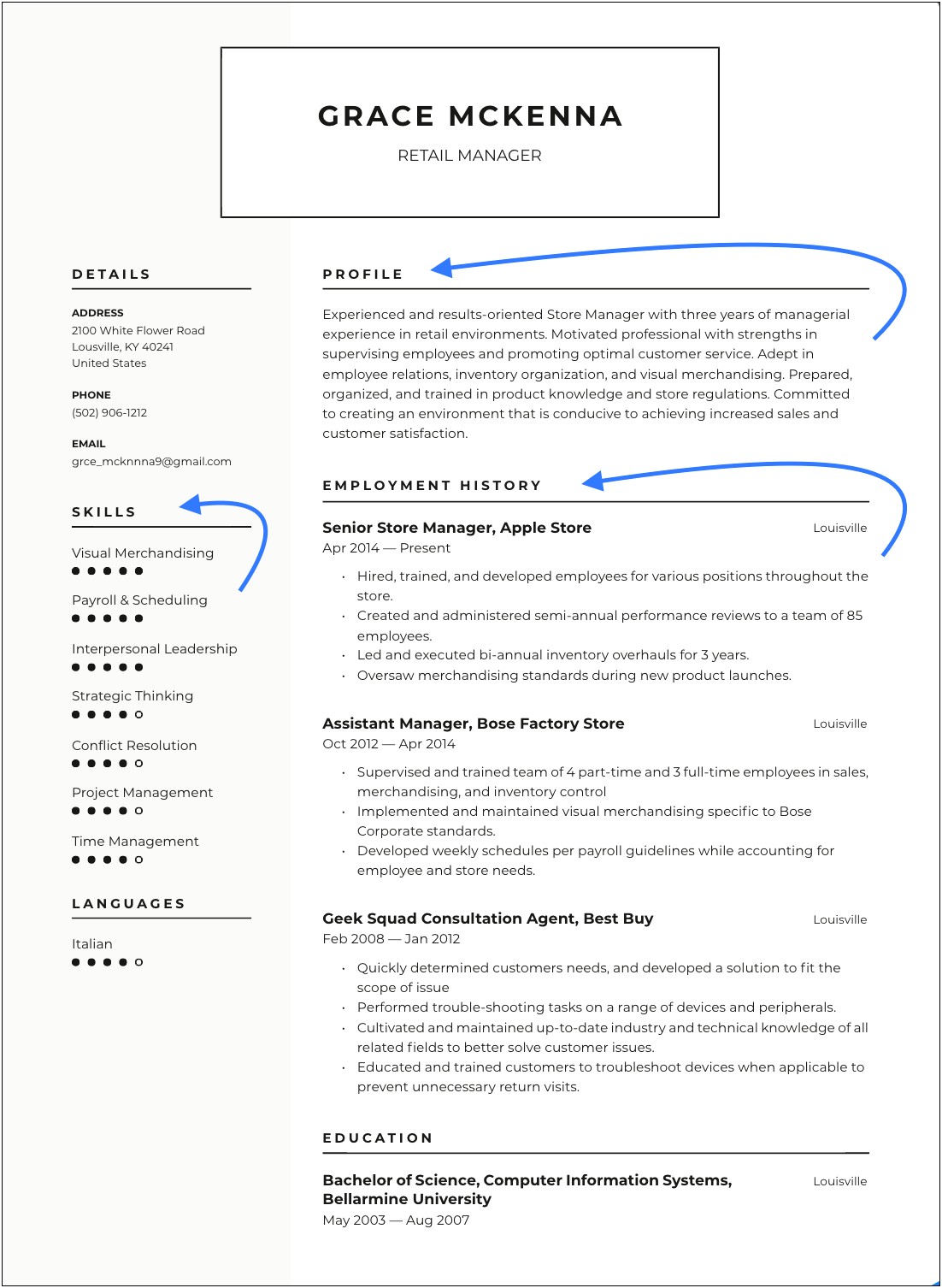 Resume Skills Examples With Description
