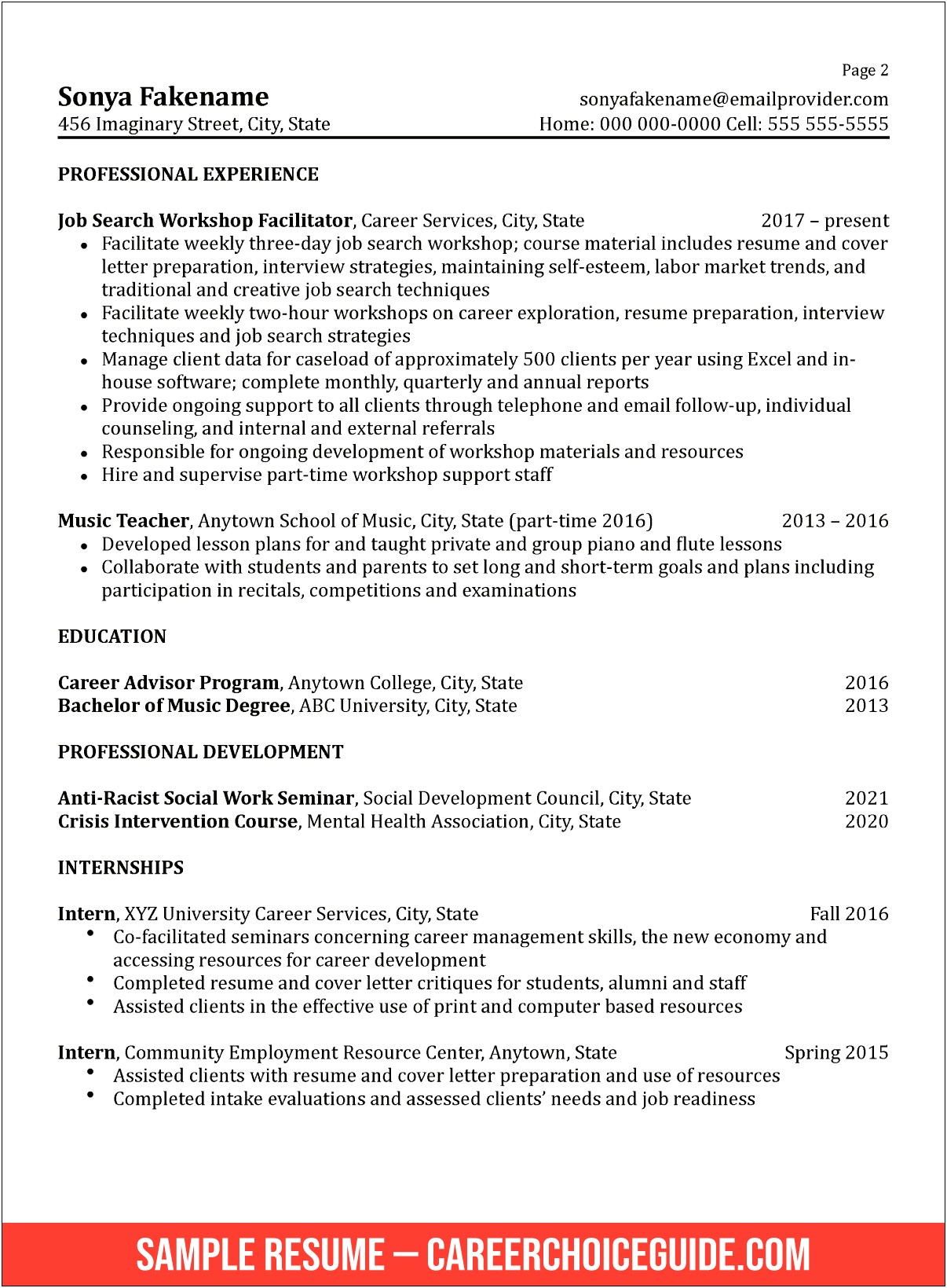 Resume Skills For Guidance Counselor