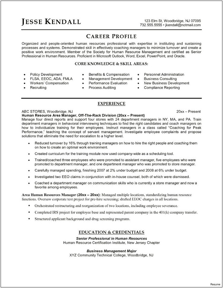 Resume Skills For Human Services