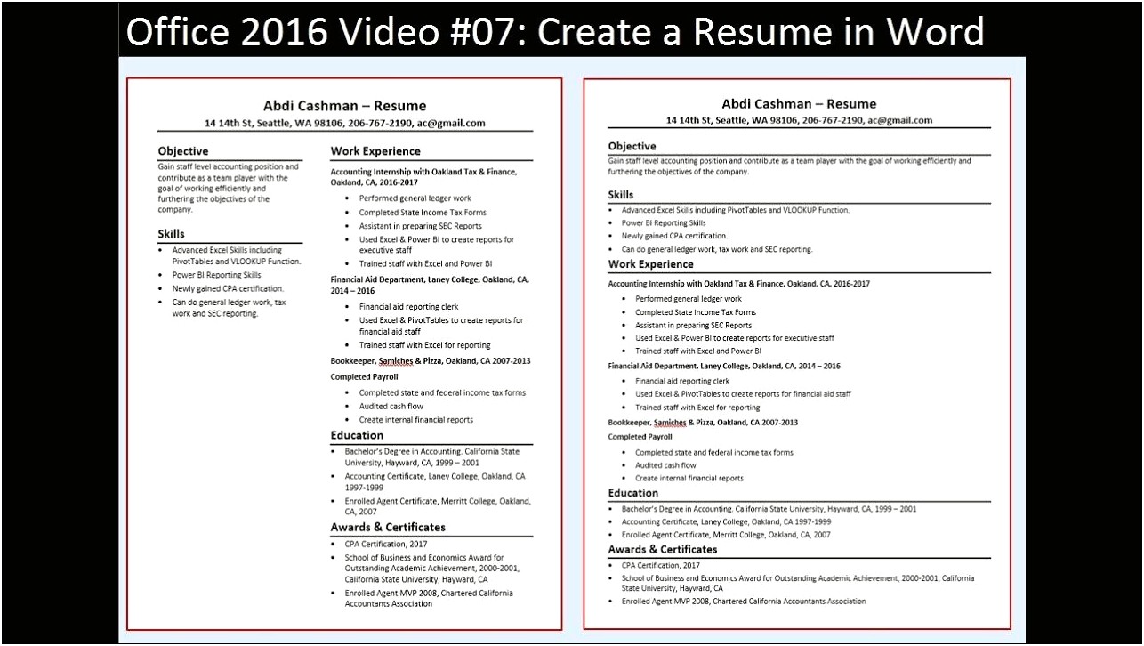 Resume Skills Word Excel Powerpoint