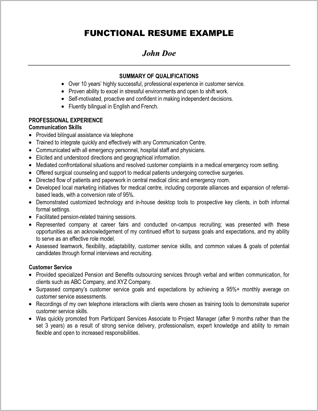 Resume Style Personal Statement Examples