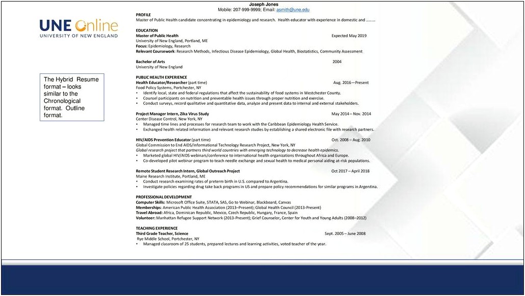 Resume Summary Analyzes Evidence Based Epidemiologist