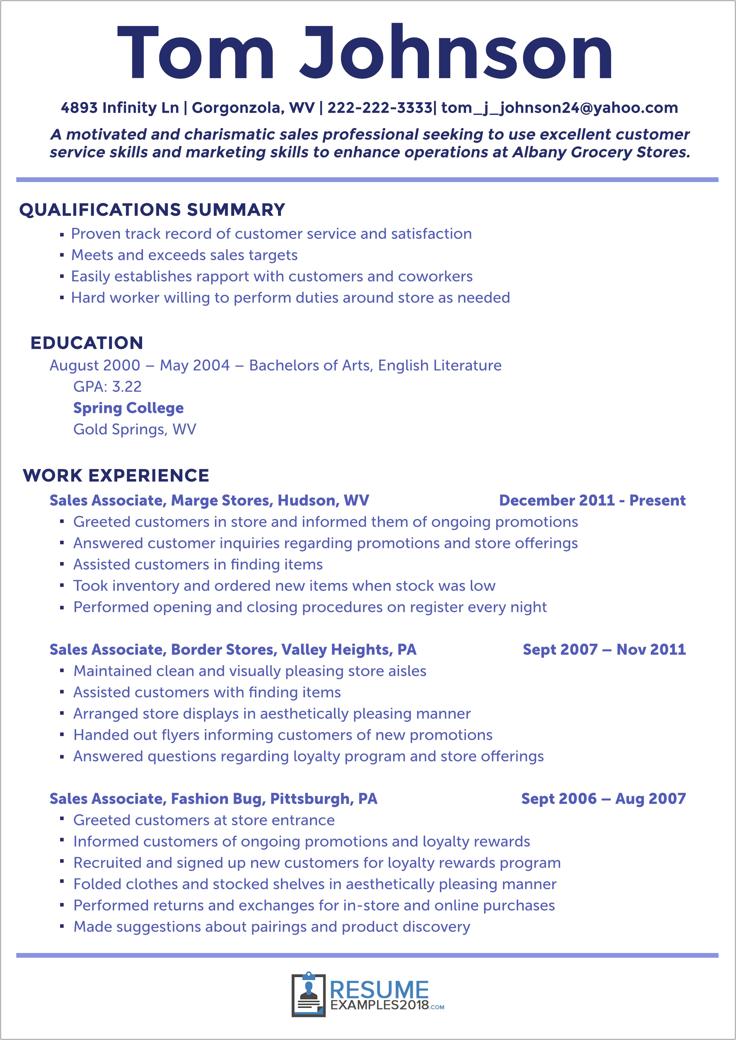 Resume Summary Examples College Students