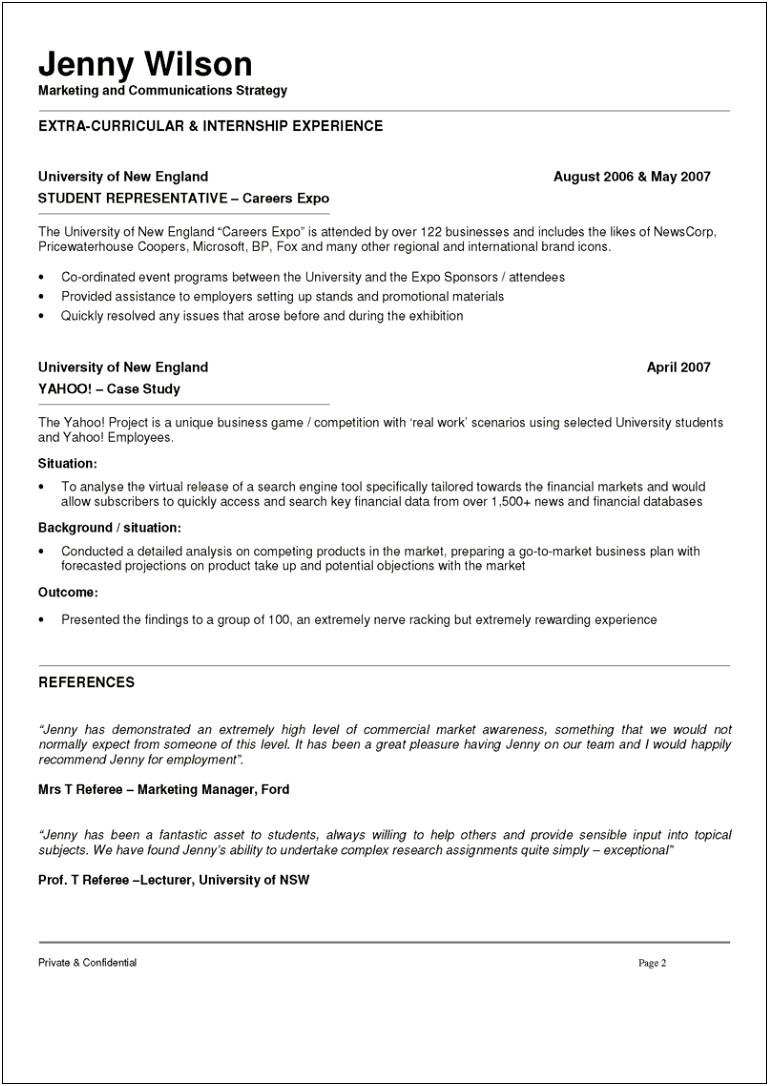 Resume Summary Examples Entry Level Marketing