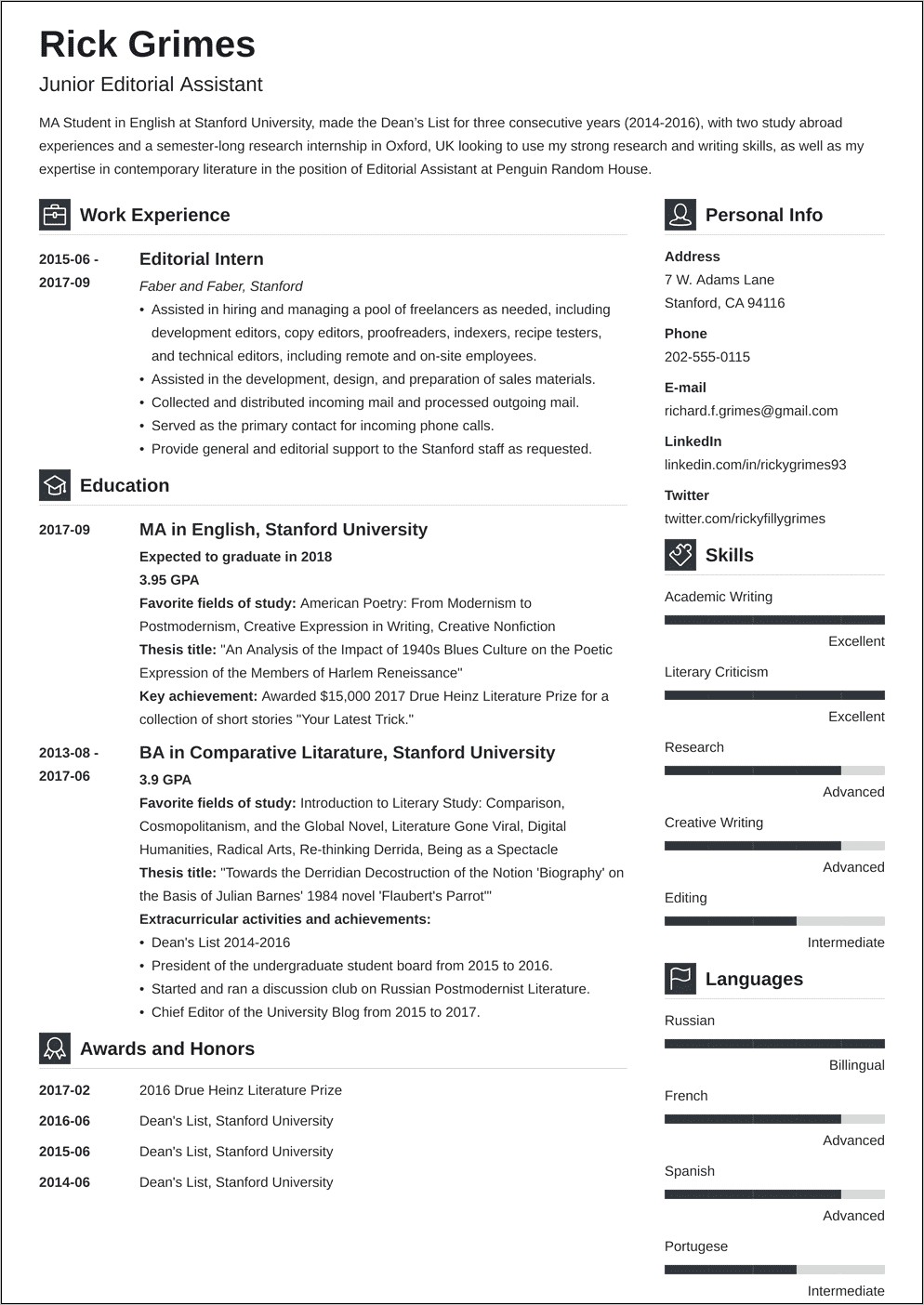 Resume Summary Examples For Beginners