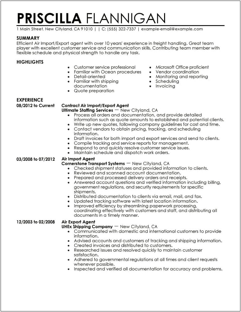 Resume Summary Examples For Government Jobs