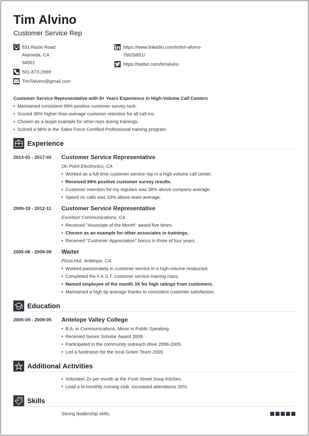 Resume Summary Examples For Training Position