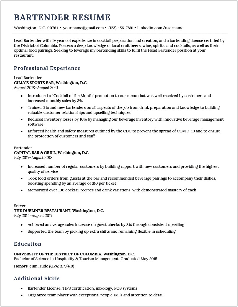 Resume Summary For A Quality Control Inspector