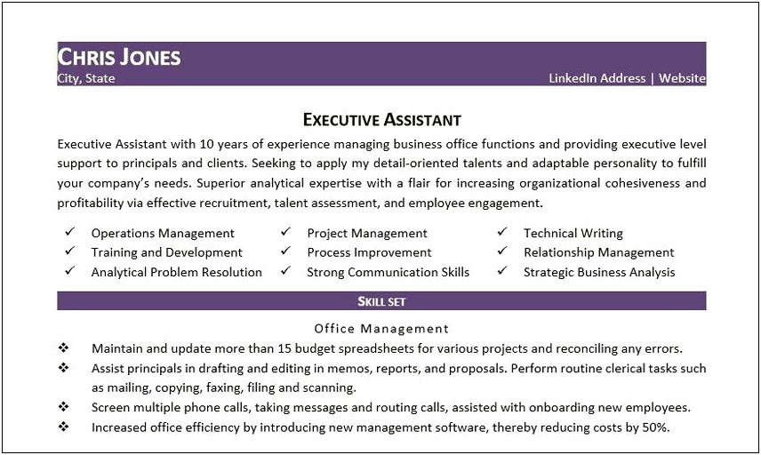 Resume Summary For Artist Relations Manager