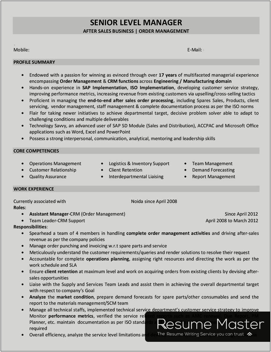 Resume Summary For Qa And Sales