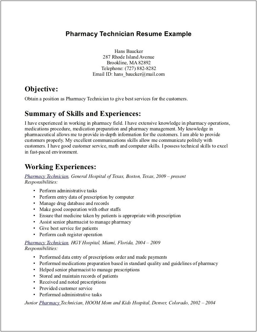 Resume Summary Statement For Reistered Dietitian