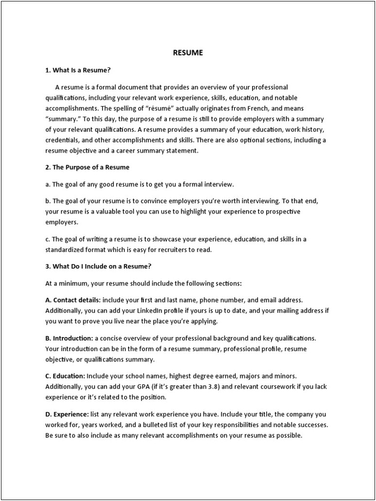 Resume Summary Vs Objective Vs Profile