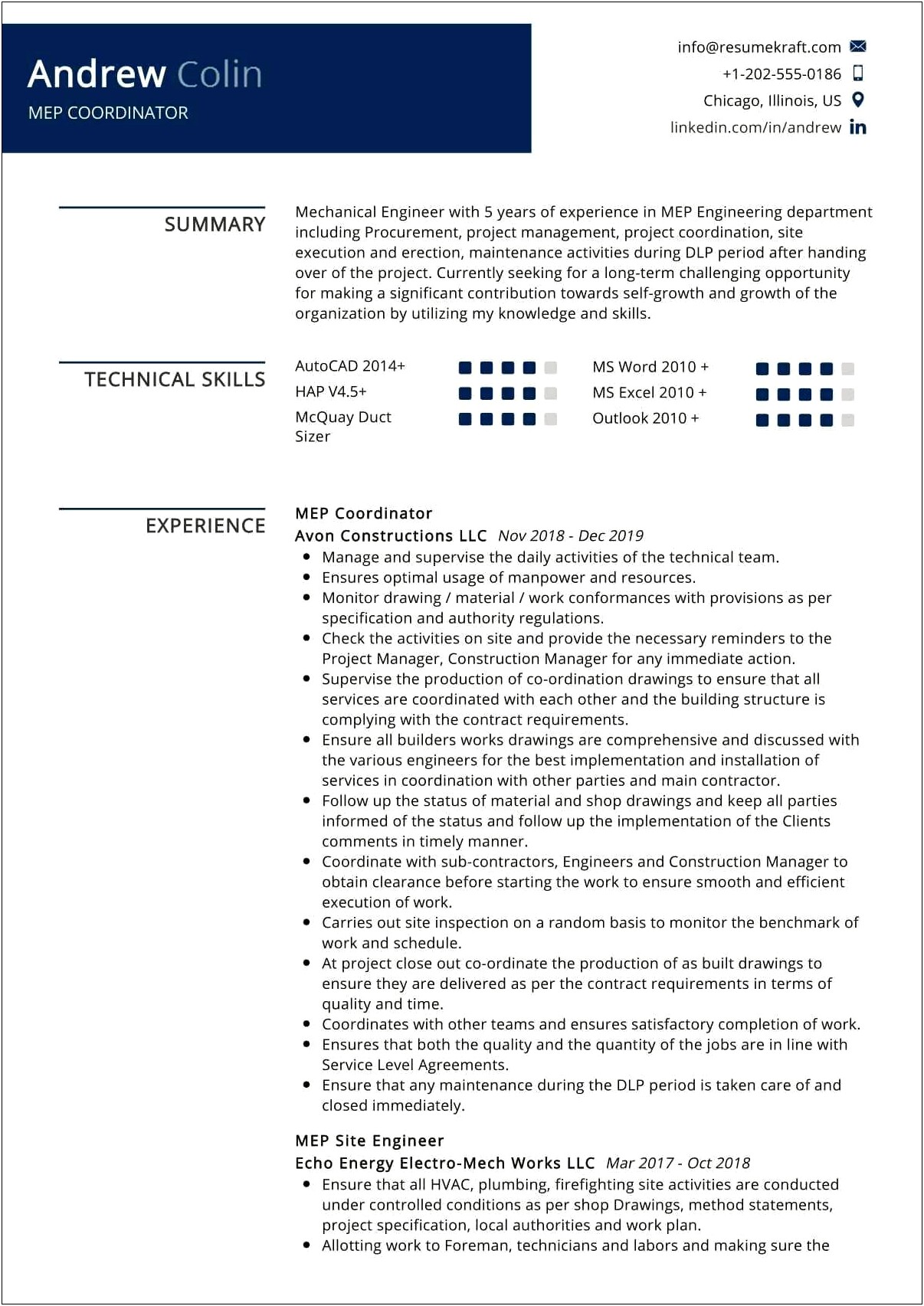 Resume Technical Skills Project Knowledge