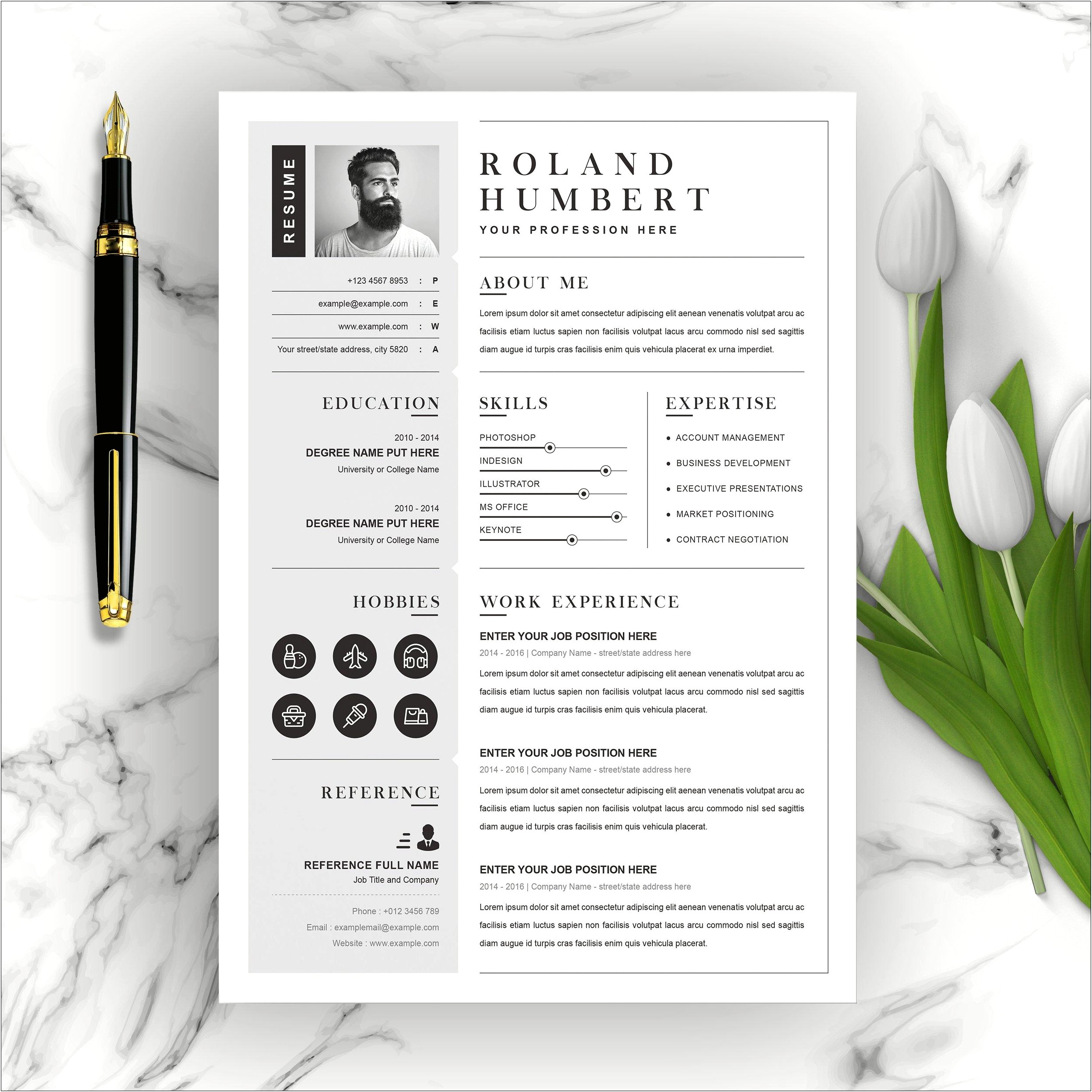 Resume Template 1 Page Free