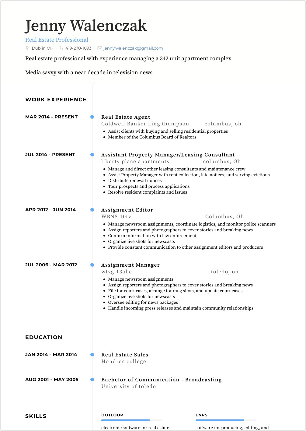 Resume Template For A Real Estate Broker