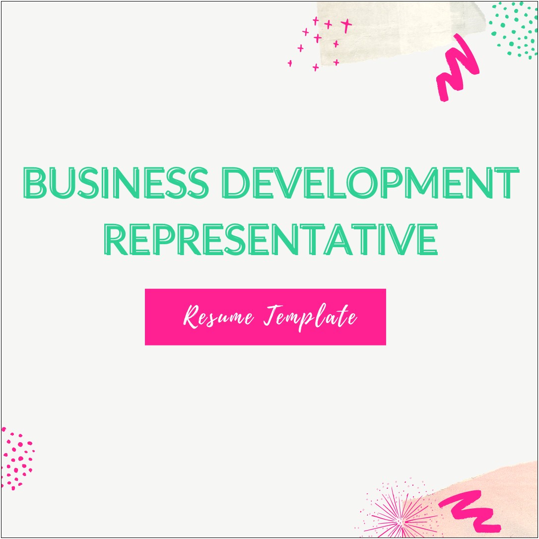 Resume Template For Business Development Representative