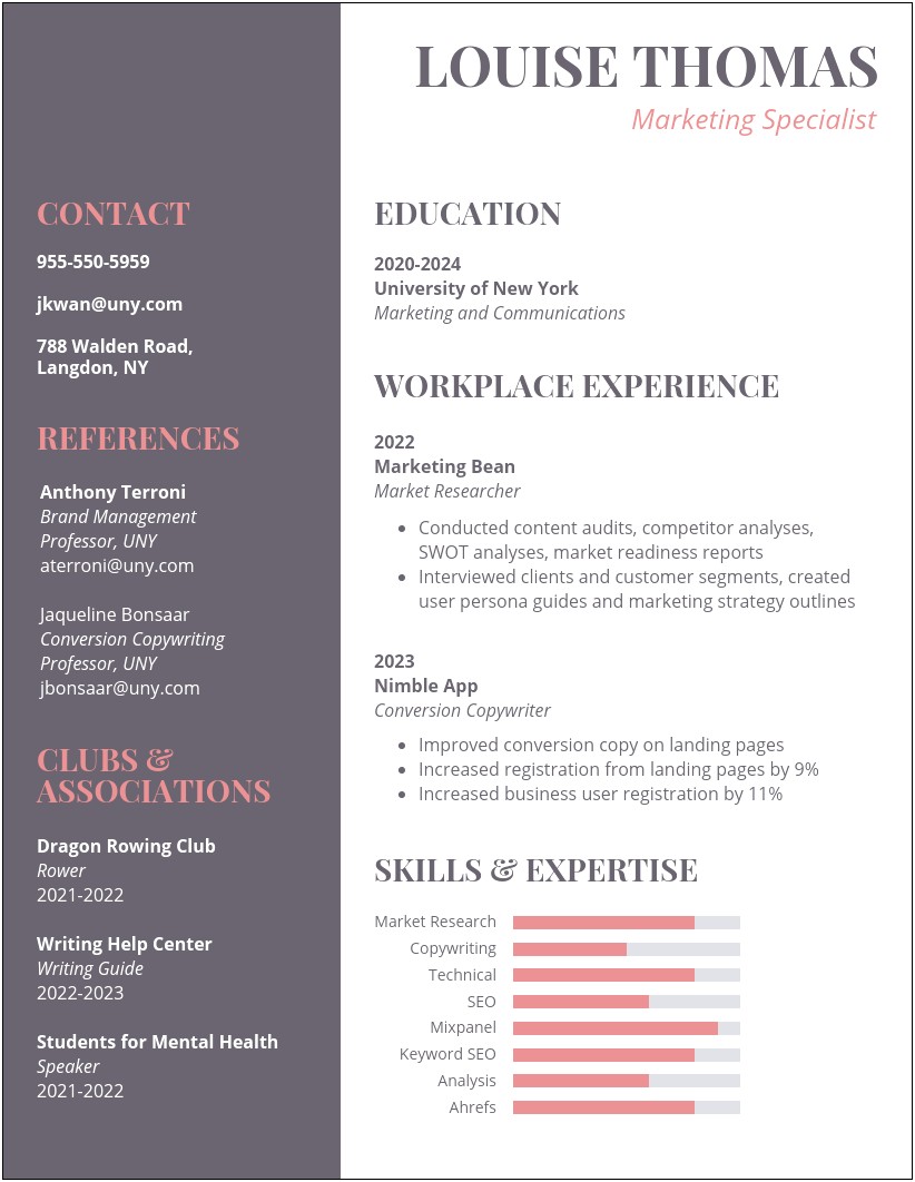 Resume Template For College Student With Certificate Included