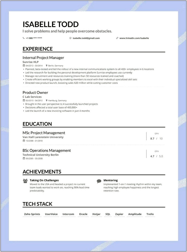 Resume Template For Part Time Student