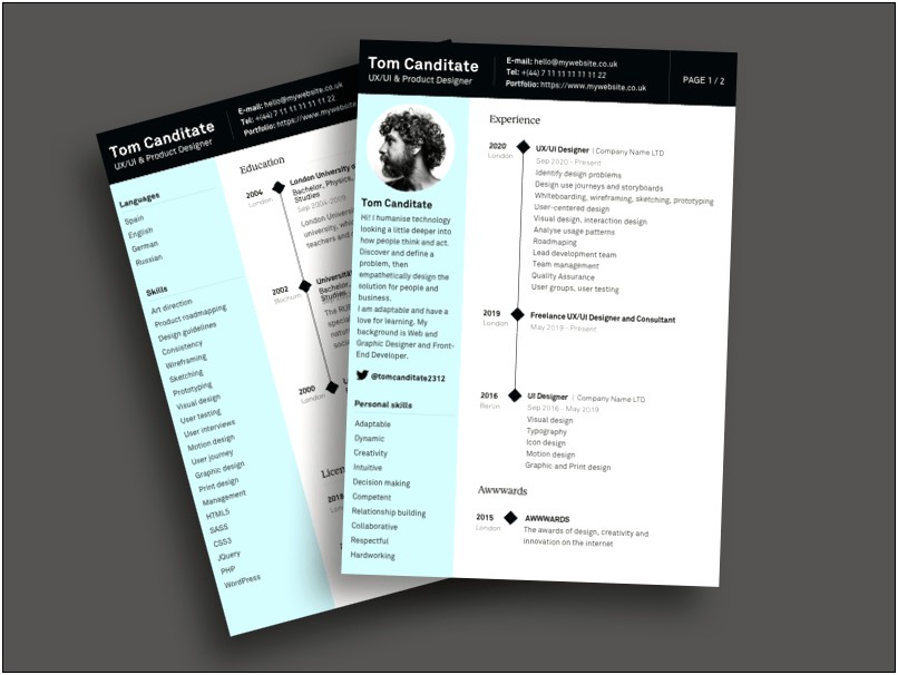 Resume Template Free Online Download