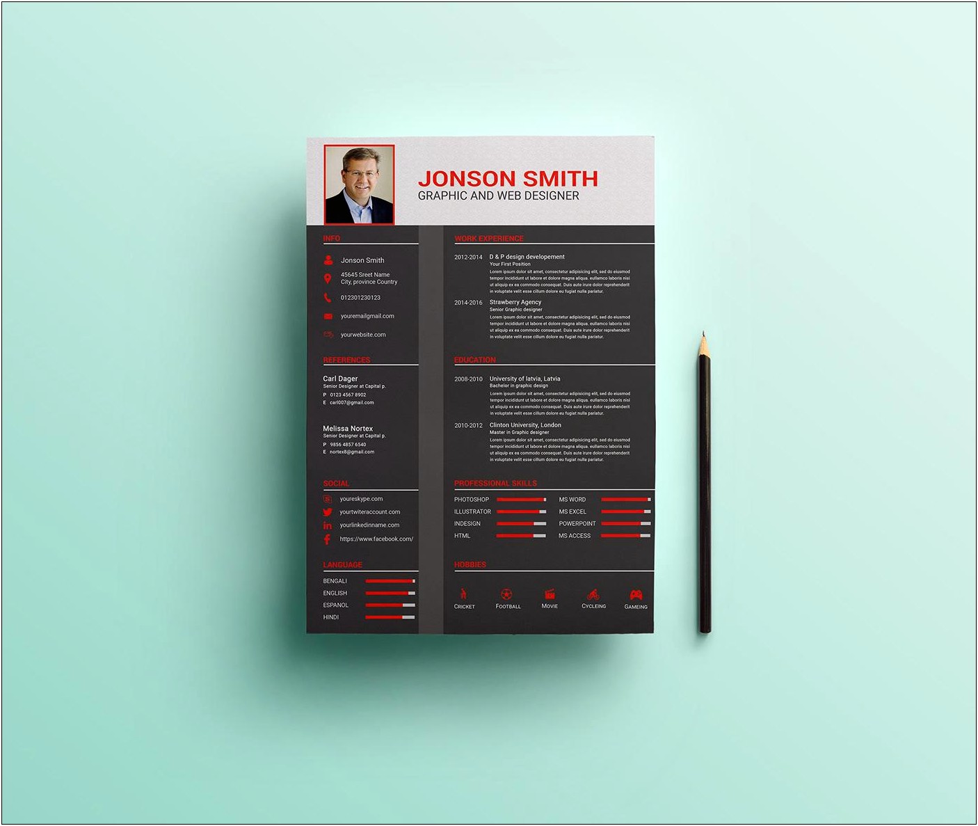 Resume Template Free Psd Download