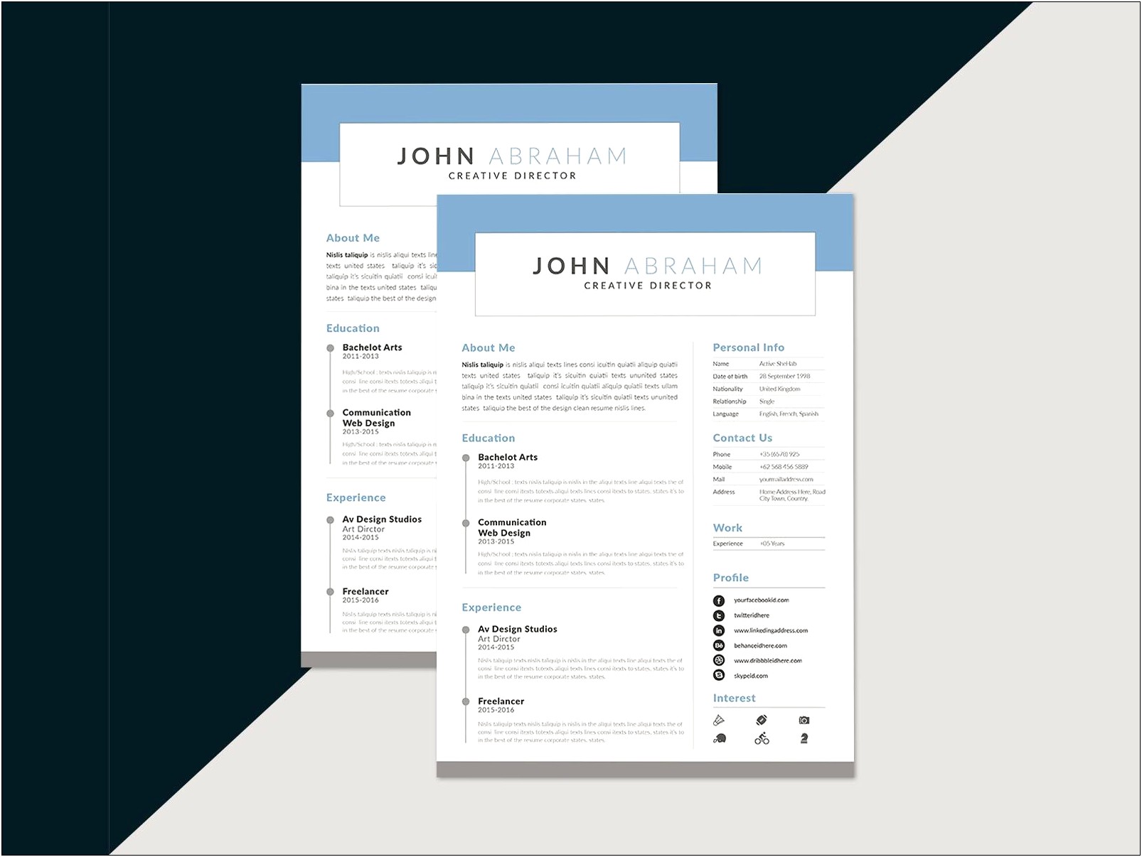 Resume Template Free With Picture Simple