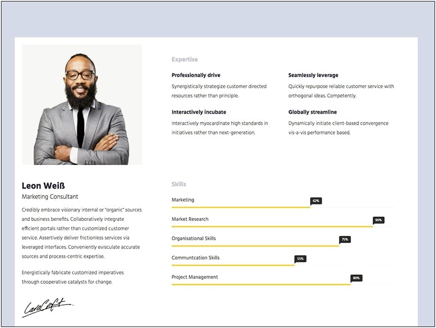 Resume Template In Bootstrap Free