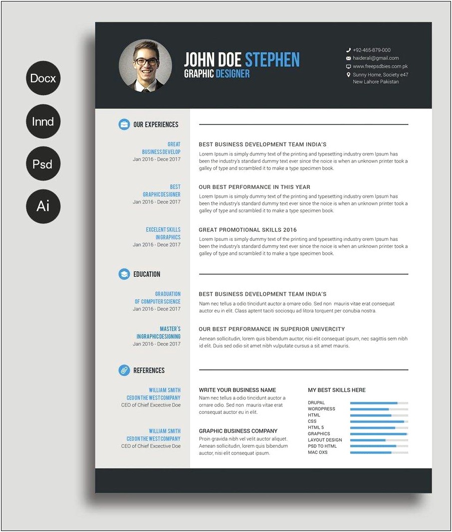 Resume Template In Html And Css