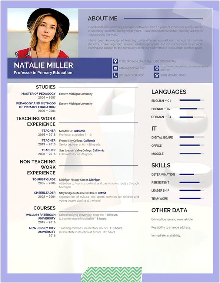 Resume Template Objective Experience Education
