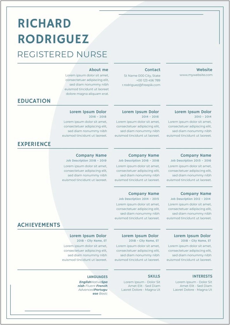 Resume Template Registered Nurses Free Download