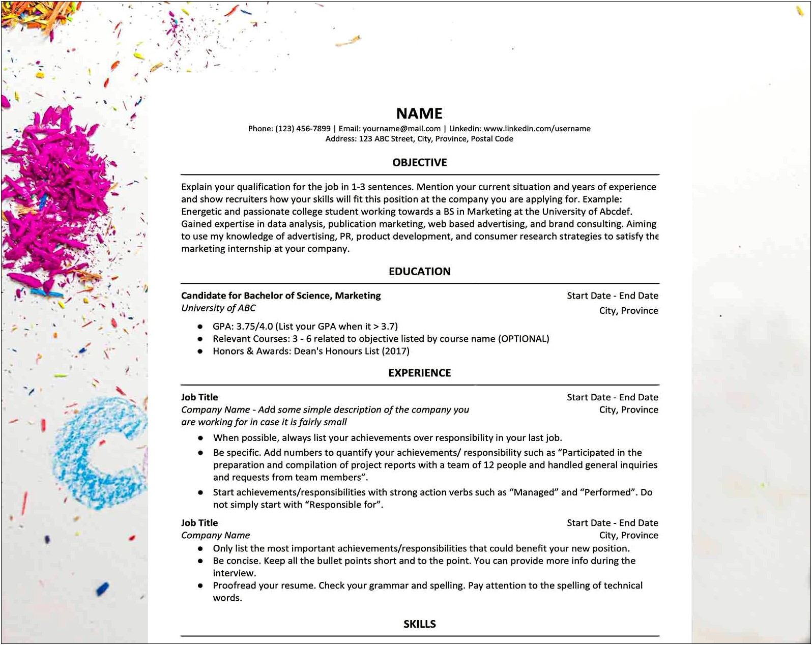 Resume Template Word Free Download 2017