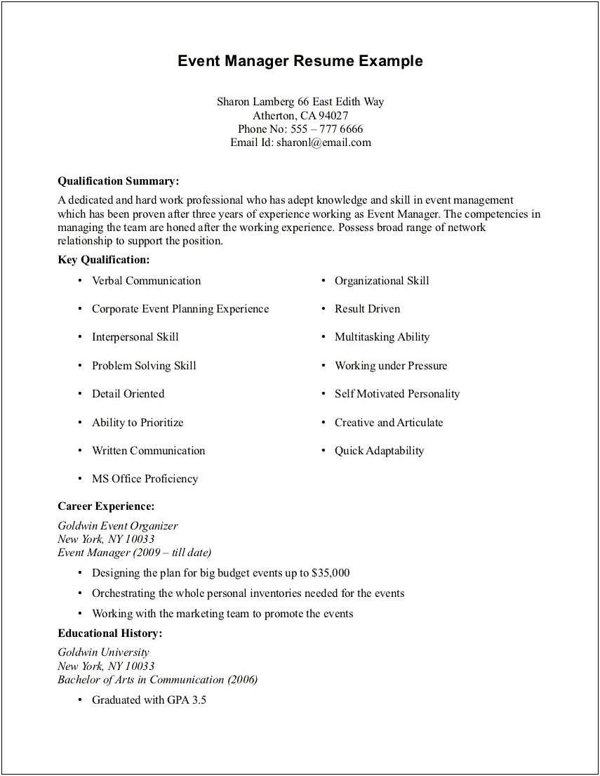 Resume Templates College Student No Job Experience