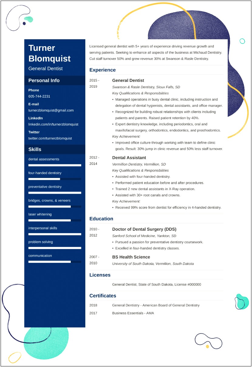 Resume Templates Dental Office Manager