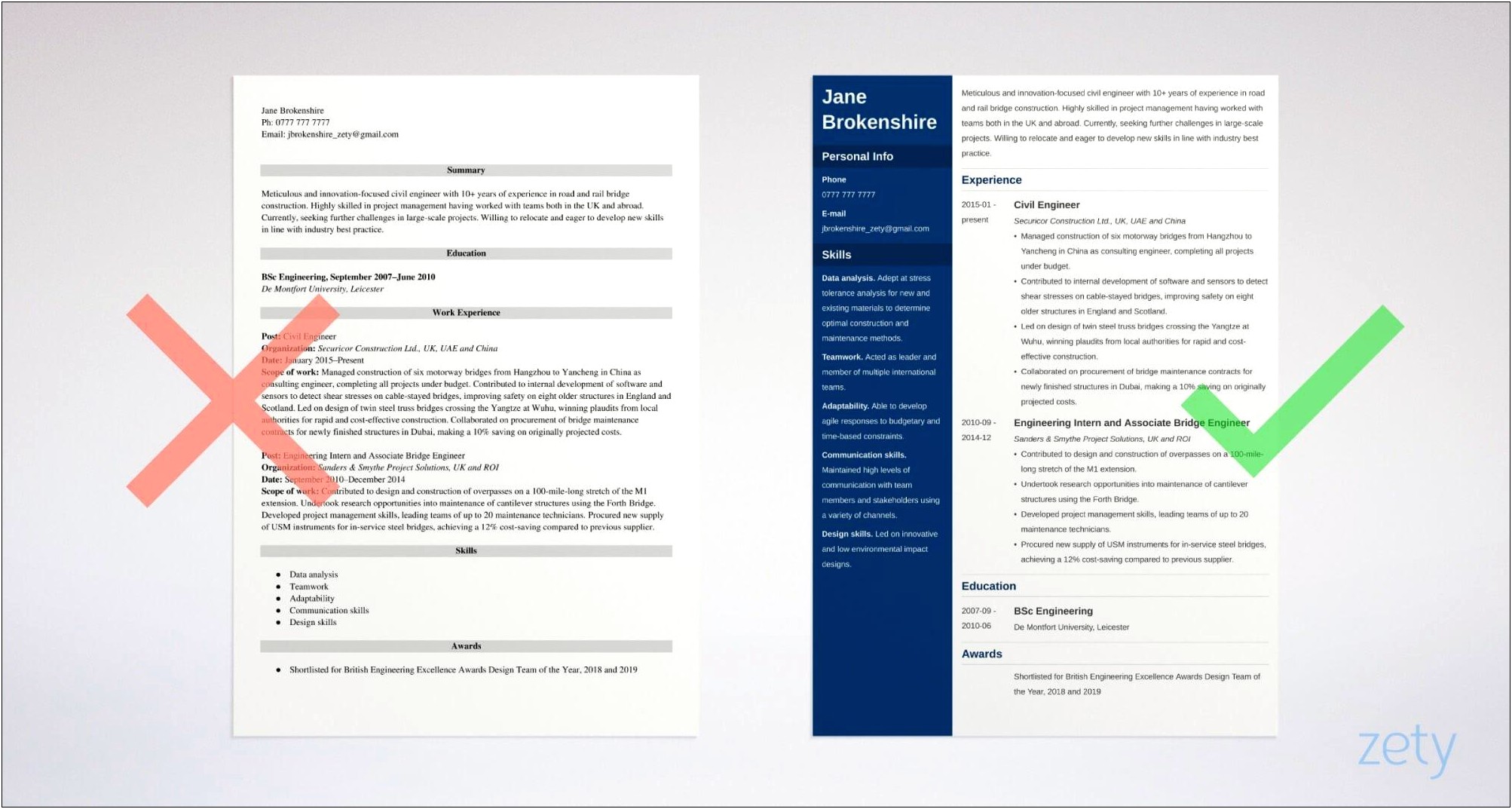 Resume Templates For Engineer Download