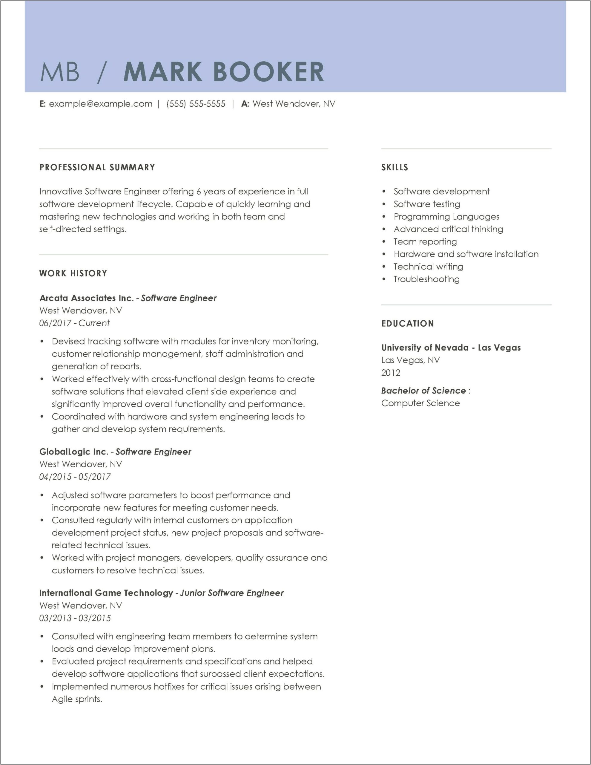 Resume Templates For Working In Ranch