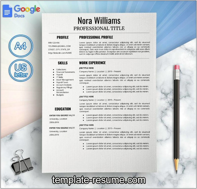 Resume Templates Free Google Drive Doc