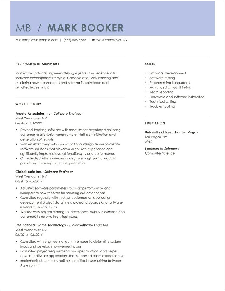 Resume Title Examples For Engineer
