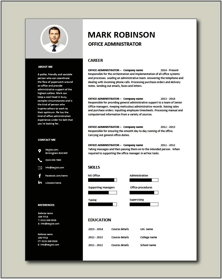 Resume Title Samples For Administrative