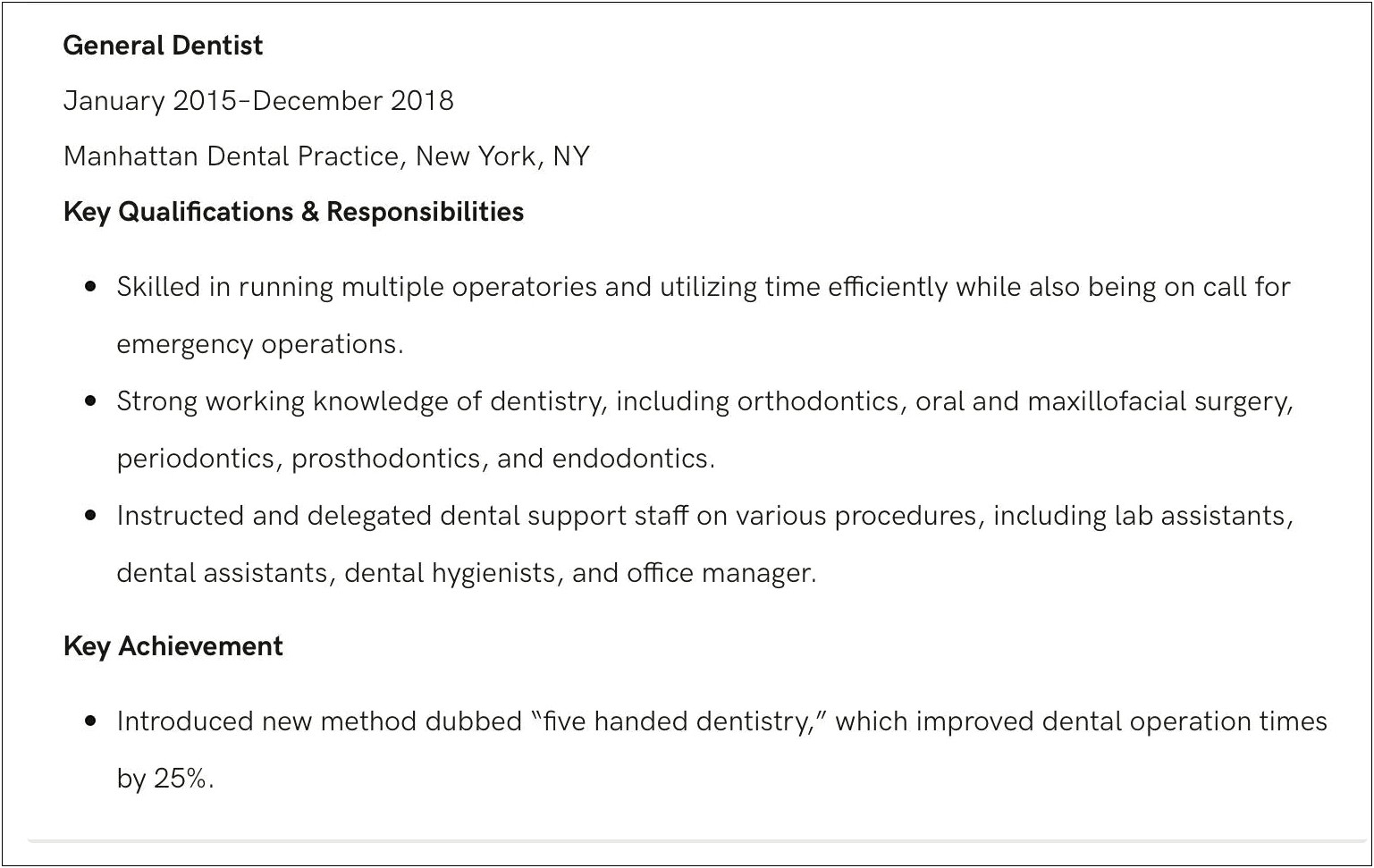 Resume To Get Into Dental School