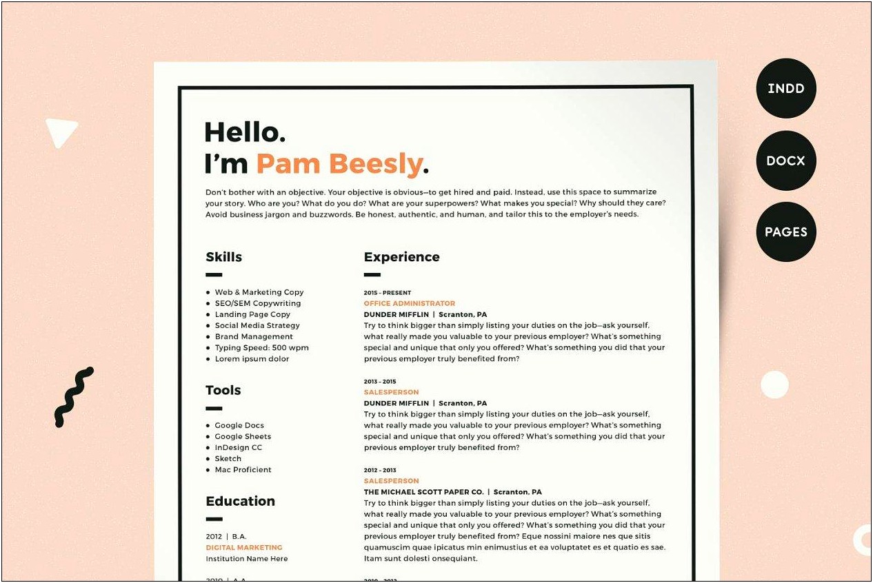 Resume To Promote My Business Template