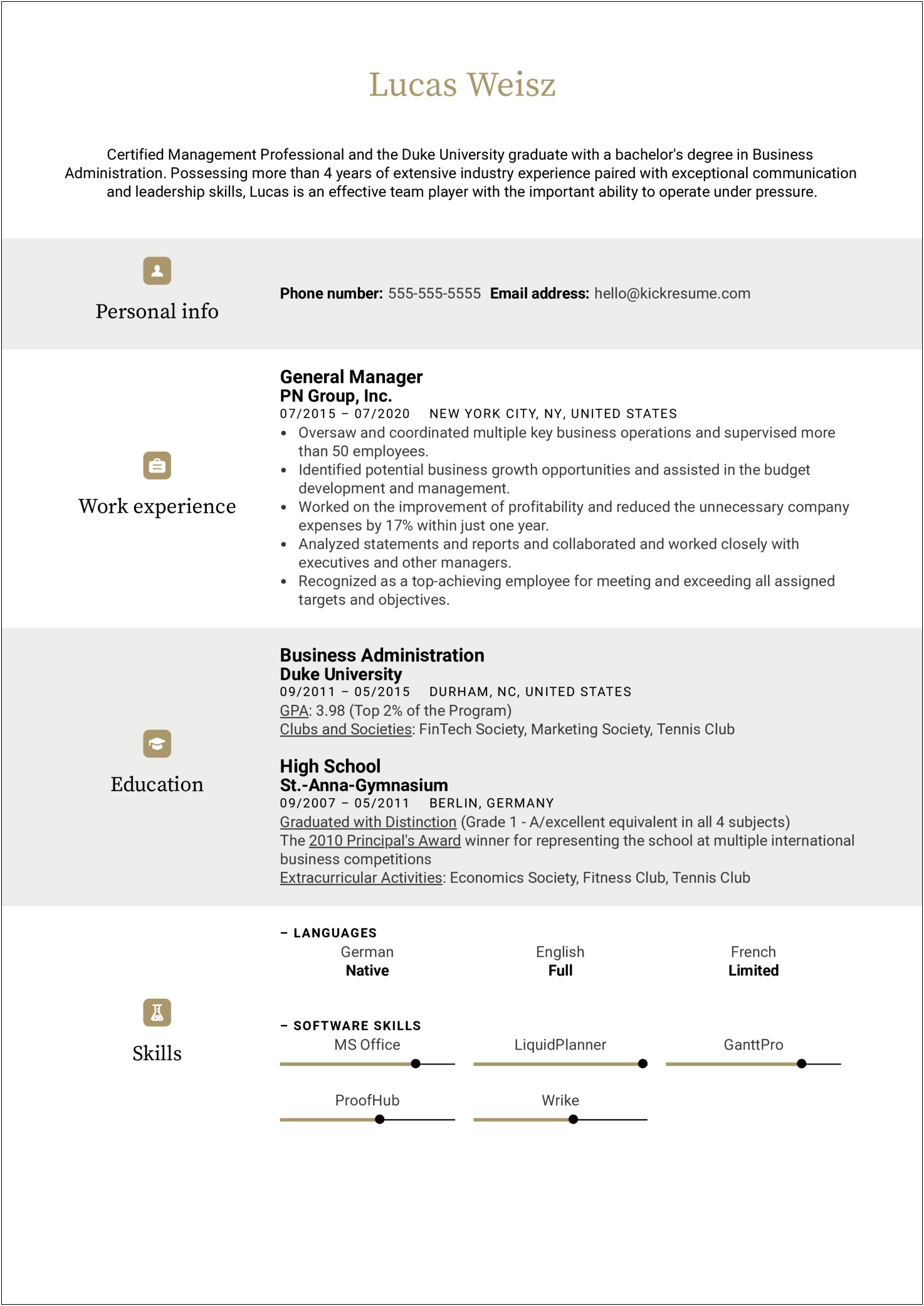 Resume With 4 Years Of Experience