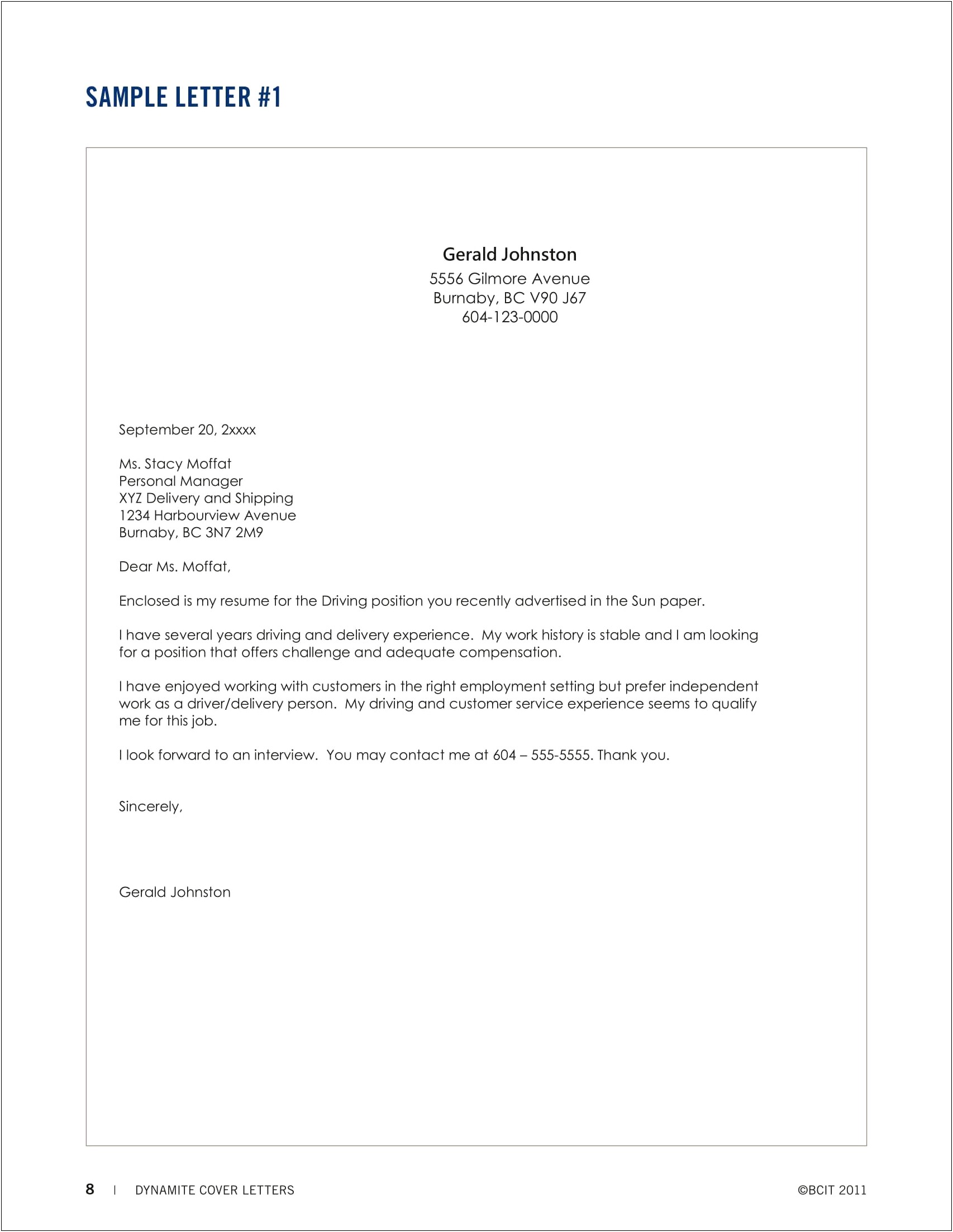 Resume With Cover Letter Format Pdf