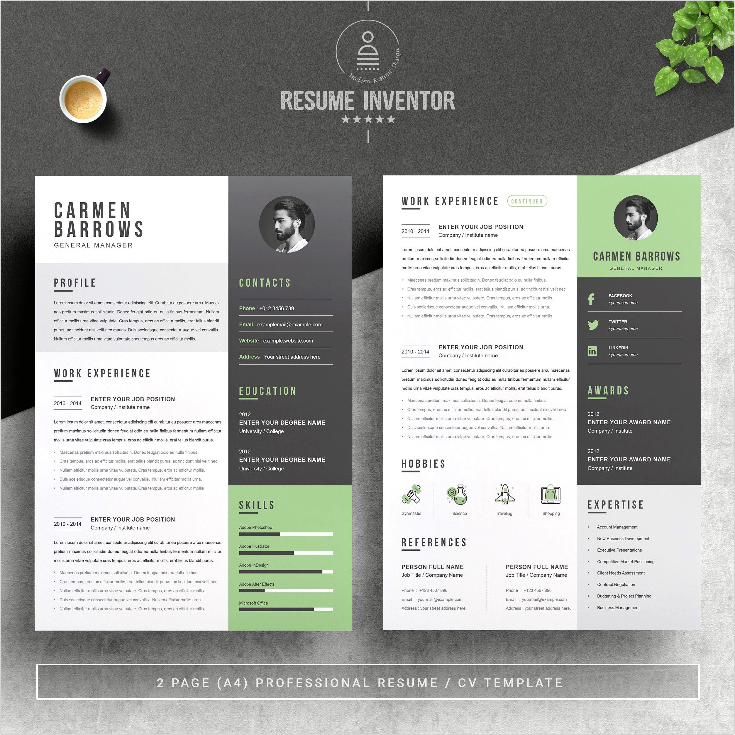 Resume With Graphics Free Template Pdf